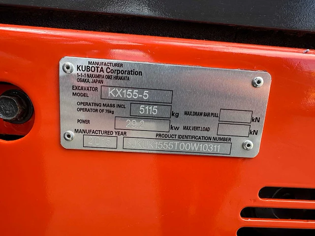 Kubota - 2015 - kx155-5 - midigraafmachine - afbeelding 36 van  43