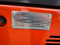 Kubota - 2015 - kx155-5 - midigraafmachine - afbeelding 36 van  43