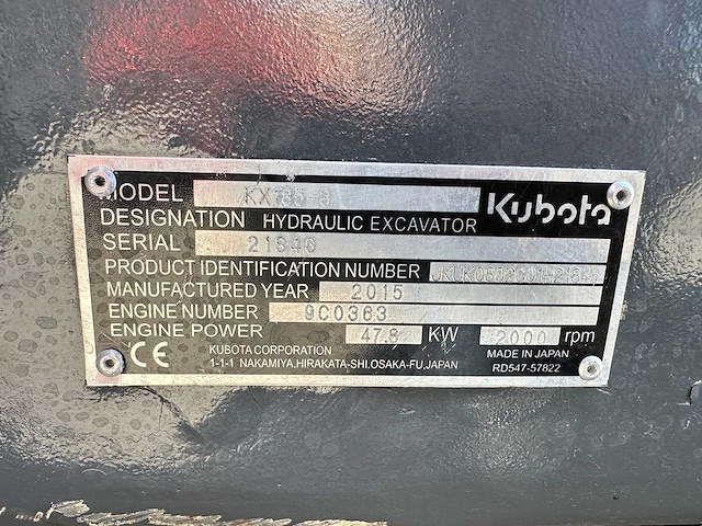 Kubota - 2015 - kx185-3 - midigraafmachine - afbeelding 29 van  29