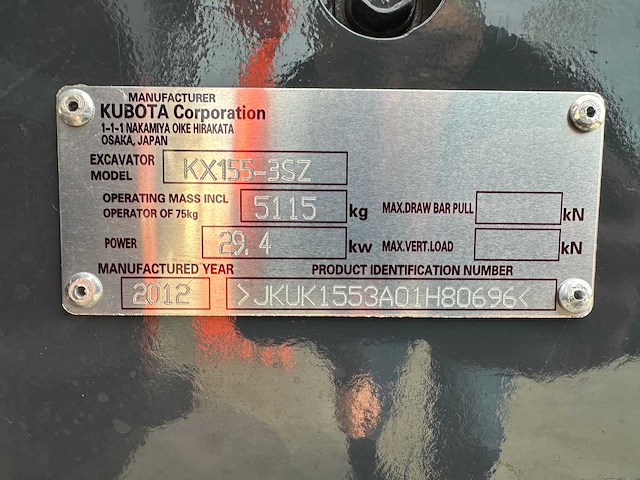 Kubota - 2016 - kx155-3sz - midigraafmachine - afbeelding 31 van  38