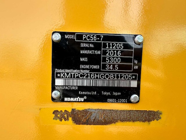 Kubota - 2016 - pc56-7 - midigraafmachine - afbeelding 13 van  13