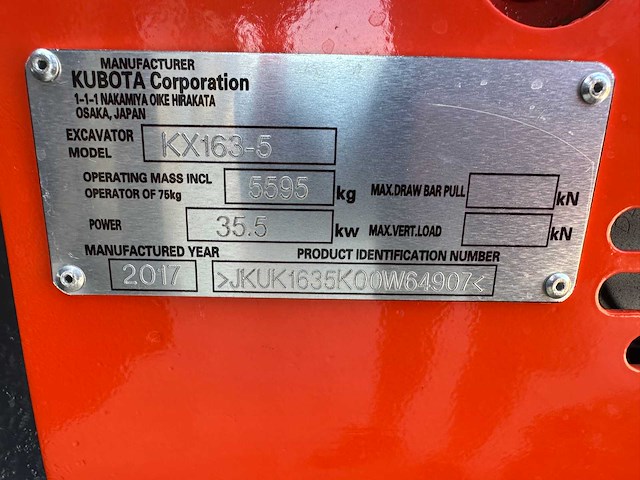 Kubota - 2017 - kx163-5 - midigraafmachine - afbeelding 23 van  23