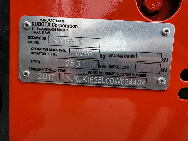 Kubota - 2017 - kx163-5 - midigraafmachine - afbeelding 32 van  35