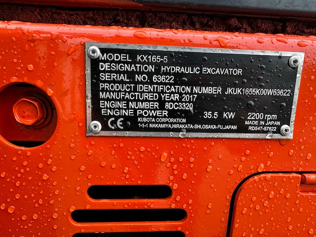 Kubota - 2017 - kx165-5 - midigraafmachine - afbeelding 9 van  40