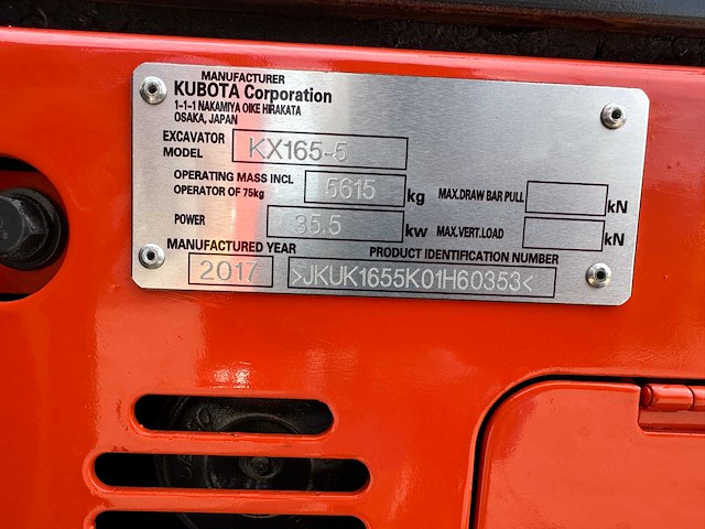 Kubota - 2017 - kx165-5 - midigraafmachine - afbeelding 8 van  45