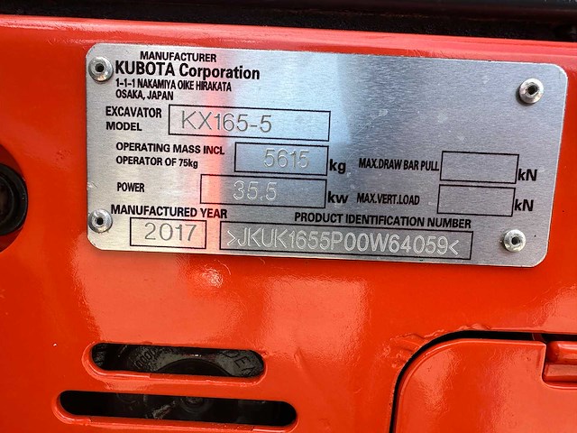 Kubota - 2017 - kx165-5 - midigraafmachine - afbeelding 37 van  42