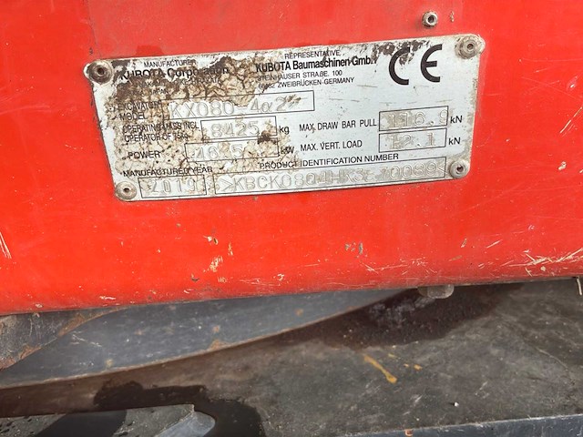 Kubota - kx080-4a2 - tracked excavator - 2019 - afbeelding 14 van  14