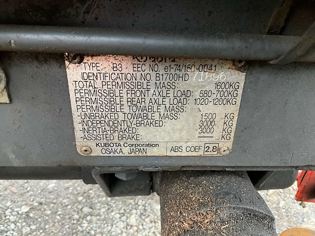 Kubota b 1700 tuintractor - afbeelding 19 van  26