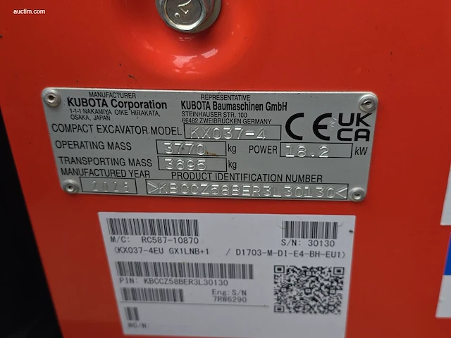 Kubota kx037-4 gl minigraver/rupsgraafmachine.... - afbeelding 3 van  85
