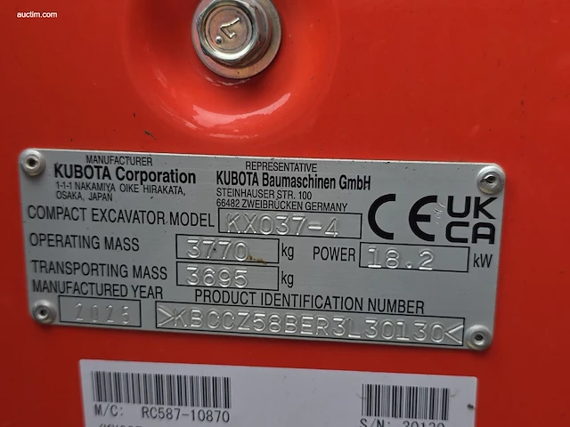 Kubota kx037-4 gl minigraver/rupsgraafmachine.... - afbeelding 5 van  85