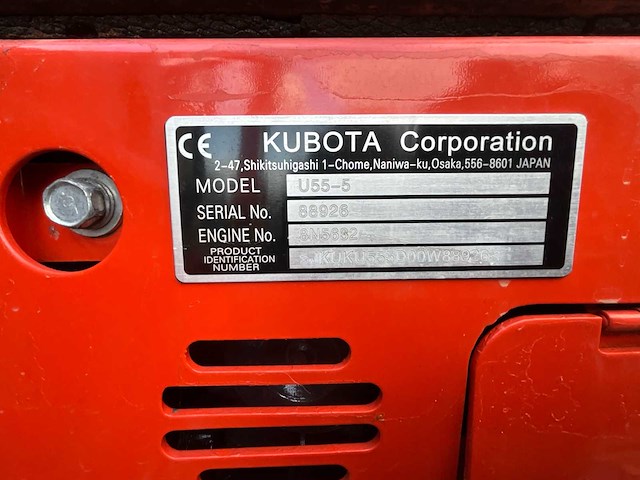Kubota u55-5 rupsgraafmachine - afbeelding 11 van  22