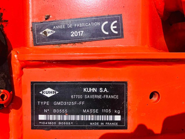 Kuhn - gmd3125f-ff - mowing machine - 2017 - afbeelding 8 van  8