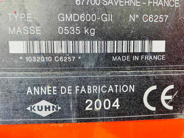 Kuhn - gmd600-gii - mowing machine - 2004 - afbeelding 6 van  6
