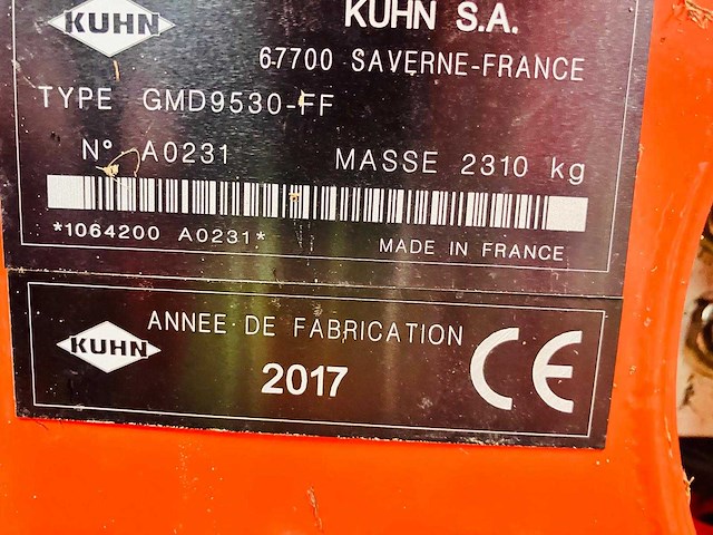 Kuhn - gmd9530-ff - mowing machine - 2017 - afbeelding 5 van  13