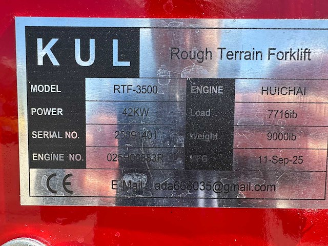 Kul - 2025 - rtf-3500 - ruw terrein heftruck - afbeelding 14 van  14