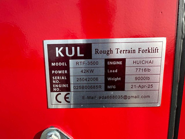 Kul - 2025 - rtf-3500 - vorkheftruck - afbeelding 26 van  32