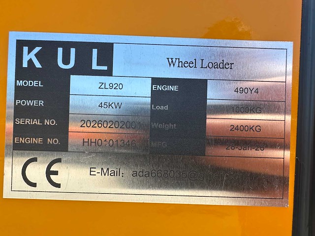 Kul - 2026 - zl920 - wiellader - afbeelding 20 van  25