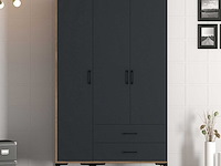 Kumsal garderobekast | 100% melamine | walnoot, antraciet - afbeelding 1 van  7