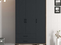 Kumsal garderobekast | 100% melamine | walnoot, antraciet - afbeelding 2 van  7