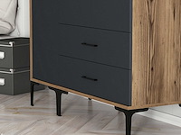 Kumsal garderobekast | 100% melamine | walnoot, antraciet - afbeelding 6 van  7