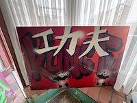 Kung fu graffiti kunstwerk