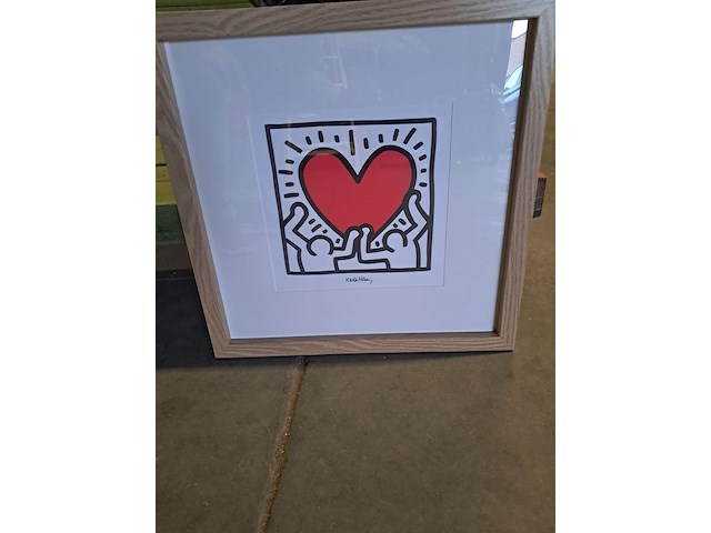 Kunst in kader keith haring h 540 mm op b 540 mm - afbeelding 1 van  3