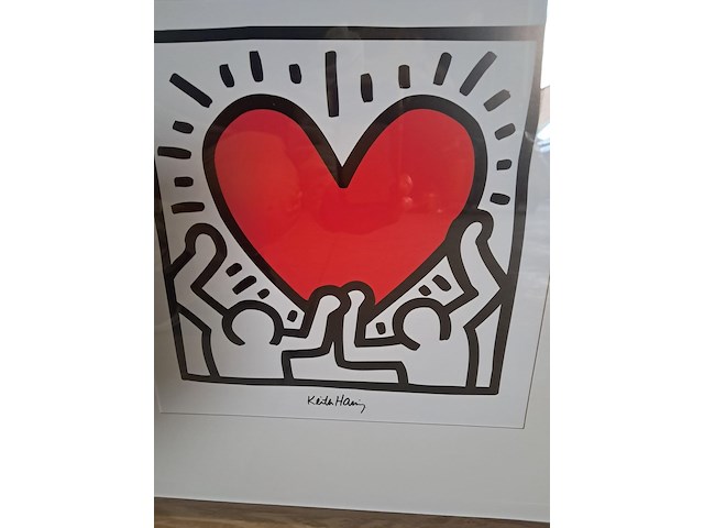 Kunst in kader keith haring h 540 mm op b 540 mm - afbeelding 2 van  3