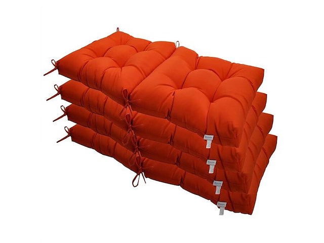 Kunste zitkussens (oranje rood) - afbeelding 1 van  3