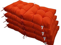 Kunste zitkussens (oranje rood) - afbeelding 1 van  3
