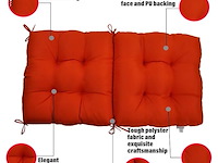 Kunste zitkussens (oranje rood) - afbeelding 3 van  3