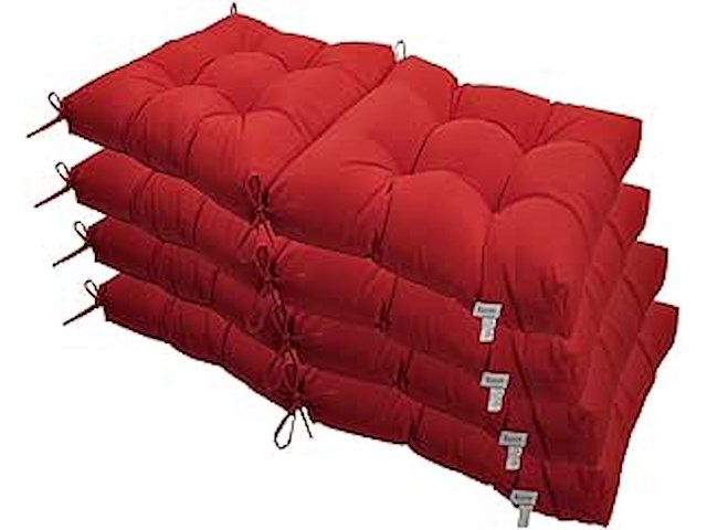 Kunste zitkussens (rood) - afbeelding 1 van  3