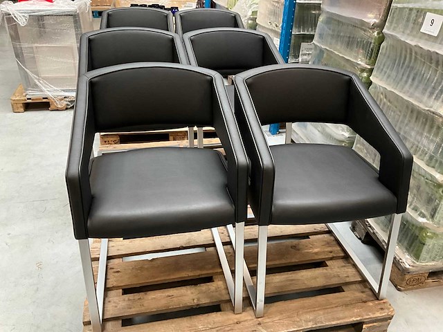 Kunstlederen design vergaderstoel (6x) - afbeelding 2 van  5