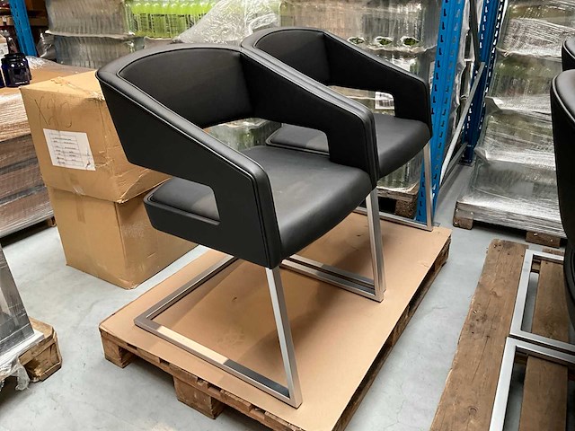 Kunstlederen design vergaderstoel (6x) - afbeelding 4 van  5