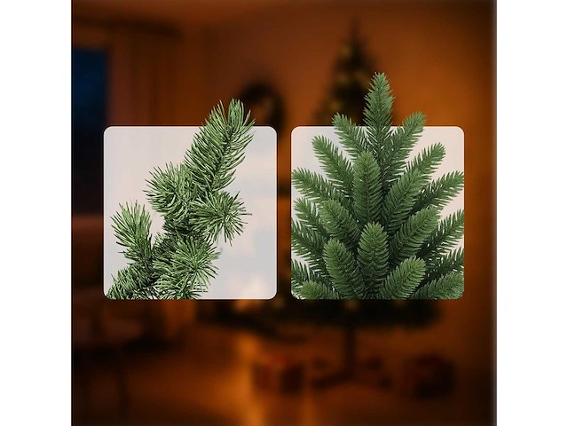Kunstmatige kerstboom, 180 cm, pvc-naalden, houten standaard, opbergtas, natuurlijke groene spar - afbeelding 3 van  5