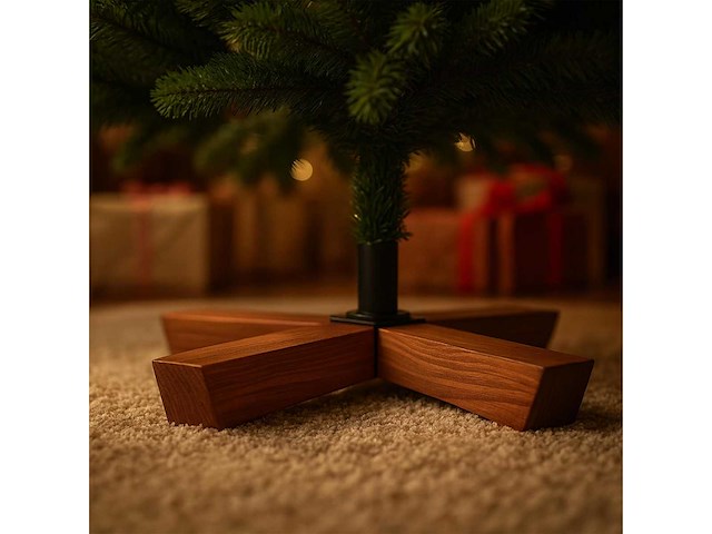 Kunstmatige kerstboom, 180 cm, pvc-naalden, houten standaard, opbergtas, natuurlijke groene spar - afbeelding 4 van  5