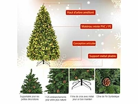 Kunstmatige kerstboom 225 cm met 61 dennenappels en led-verlichting - afbeelding 3 van  11