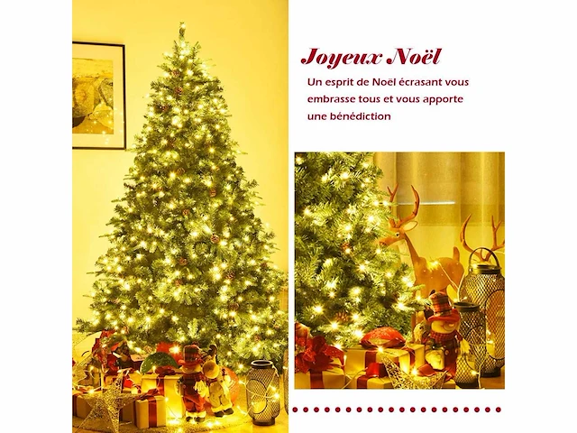 Kunstmatige kerstboom 225 cm met 61 dennenappels en led-verlichting - afbeelding 11 van  11