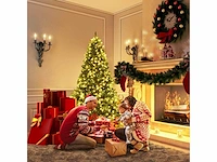 Kunstmatige kerstboom 240cm kerstboom 81 dennenappels, led-lampen, metalen voet 60cm, pvc en pe, groen