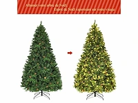 Kunstmatige kerstboom 240cm kerstboom 81 dennenappels, led-lampen, metalen voet 60cm, pvc en pe, groen - afbeelding 8 van  9