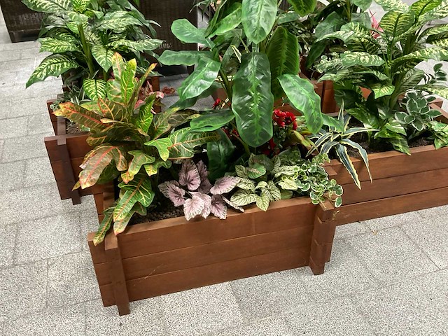 Kunstplant in plantenbak (2x) - afbeelding 1 van  2