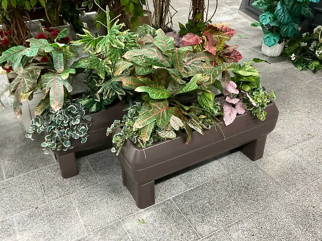 Kunstplant met pot (2x) - afbeelding 1 van  1