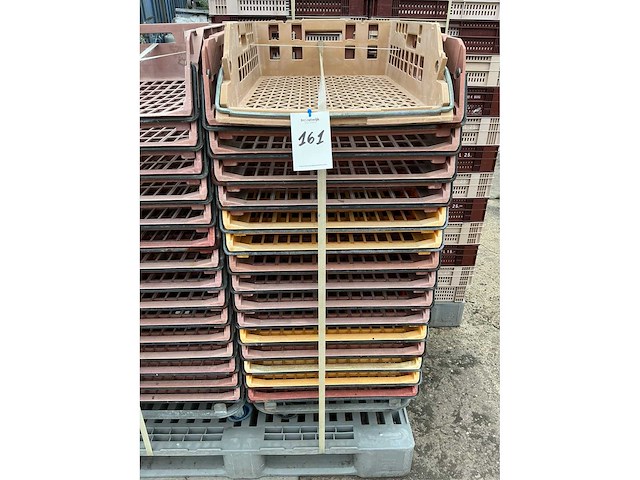 Kunststof bakkerskratten met transport trolley (16x) - afbeelding 2 van  2