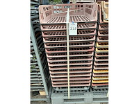 Kunststof bakkerskratten met transport trolley (16x) - afbeelding 2 van  2