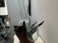 Kunstwerk teakwortel met geblazen glas - afbeelding 3 van  3