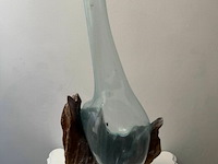 Kunstwerk teakwortel met geblazen glas - afbeelding 1 van  3