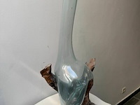 Kunstwerk teakwortel met geblazen glas - afbeelding 2 van  2
