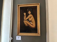 Kunstwerk voorstellende naakte dame - afbeelding 1 van  3