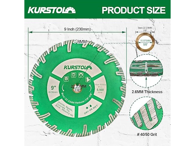 Kurstol graniet diamond cutting blade - afbeelding 3 van  4