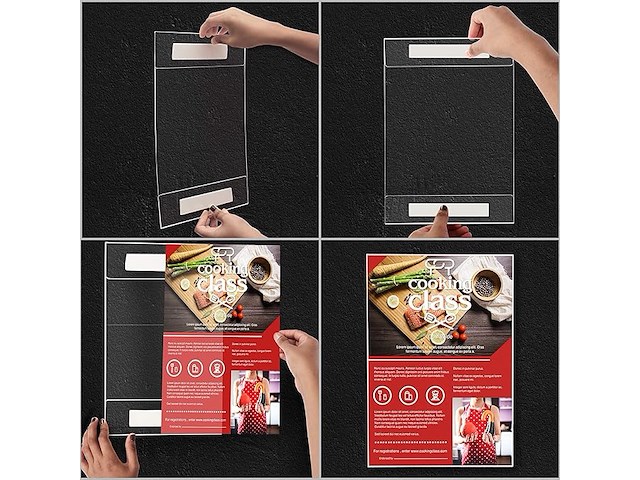 Kurtzy a3 adhesieve muur poster houders (6pak) - afbeelding 3 van  3