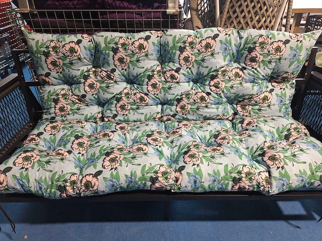 Kussen voor tuinbank 100x150cm - bloemenmotief - afbeelding 2 van  2